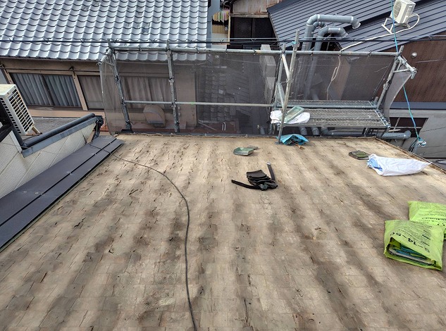大屋根土撤去